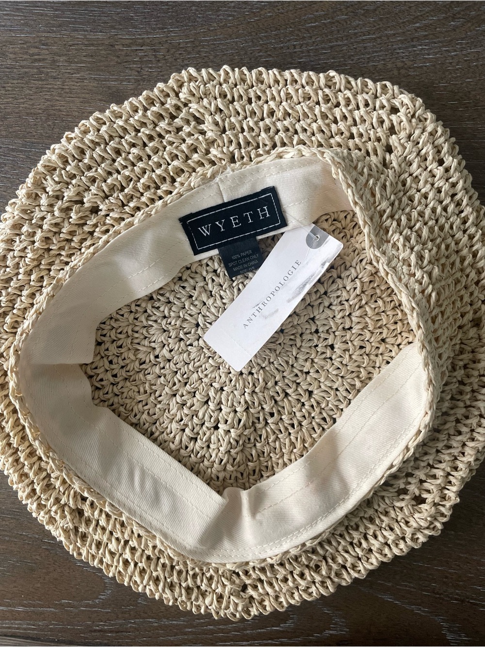 Anthropologie Neutral Woven Straw Beret